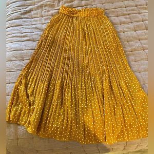 Yellow polka dot Skirt with Pockets